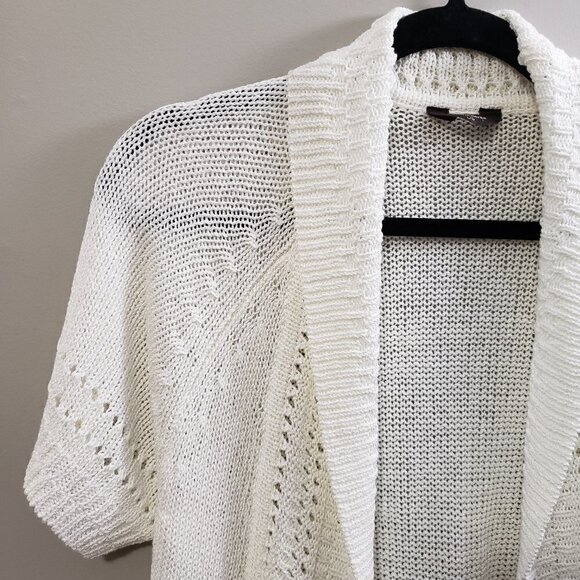 Denver Hayes * Cream Short Sleeve Cardigan * Sz Lg - Picture 4 of 9